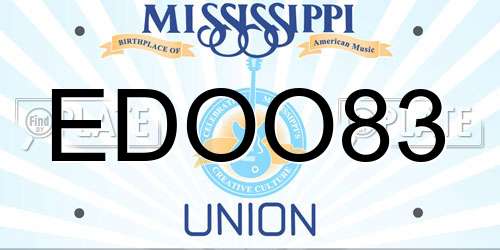 EDOO83 Mississippi License Plate