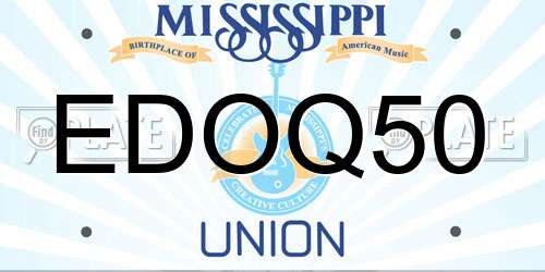 EDOQ50 Mississippi License Plate