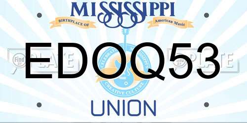 EDOQ53 Mississippi License Plate