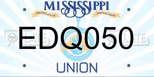 EDQ050 Mississippi License Plate