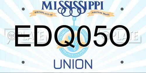 EDQ05O Mississippi License Plate