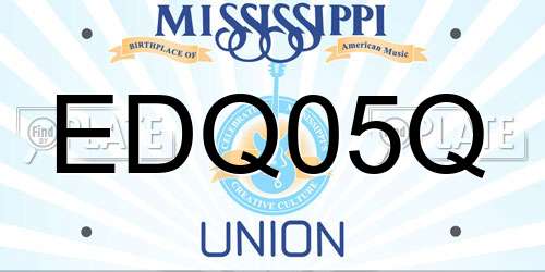 EDQ05Q Mississippi License Plate