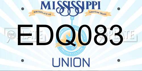EDQ083 Mississippi License Plate
