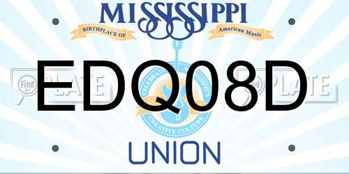 EDQ08D Mississippi License Plate