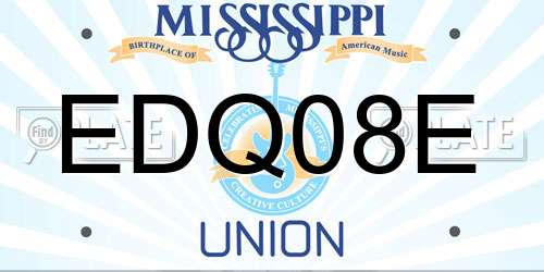 EDQ08E Mississippi License Plate