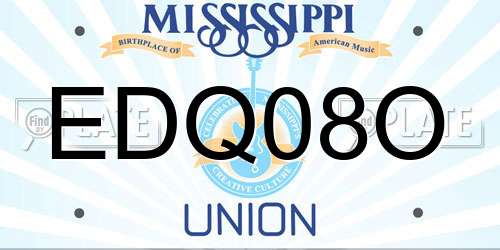 EDQ08O Mississippi License Plate