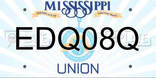 EDQ08Q Mississippi License Plate