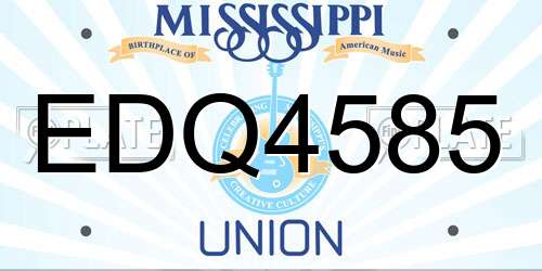 EDQ4585 Mississippi License Plate
