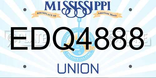 EDQ4888 Mississippi License Plate