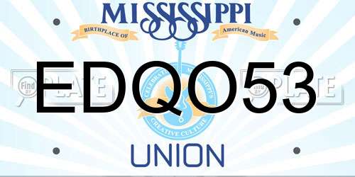 EDQO53 Mississippi License Plate