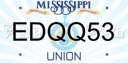 EDQQ53 Mississippi License Plate