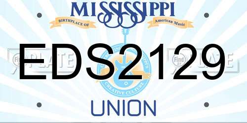 EDS2129 Mississippi License Plate