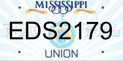 EDS2179 Mississippi License Plate