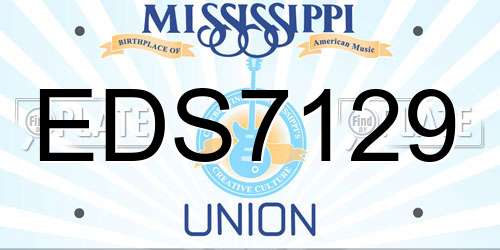 EDS7129 Mississippi License Plate