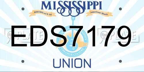 EDS7179 Mississippi License Plate