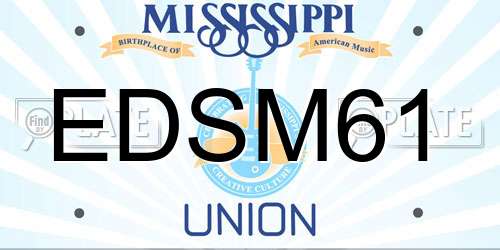 EDSM61 Mississippi License Plate