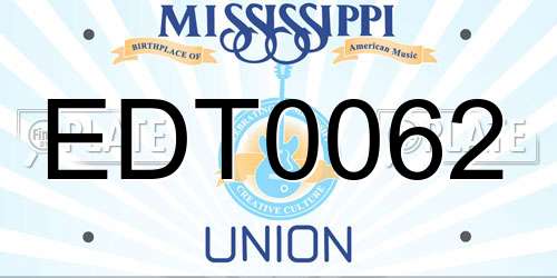 EDT0062 Mississippi License Plate