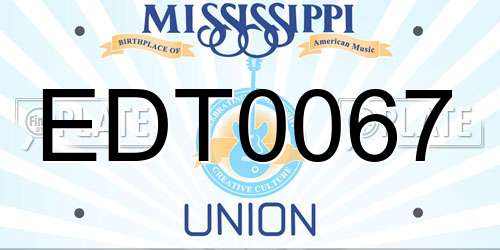 EDT0067 Mississippi License Plate