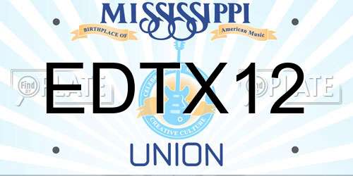 EDTX12 Mississippi License Plate