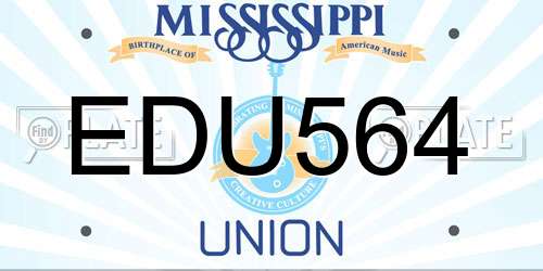 EDU564 Mississippi License Plate