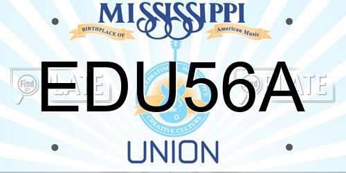 EDU56A Mississippi License Plate