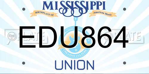EDU864 Mississippi License Plate