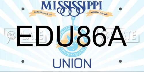 EDU86A Mississippi License Plate