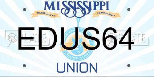 EDUS64 Mississippi License Plate