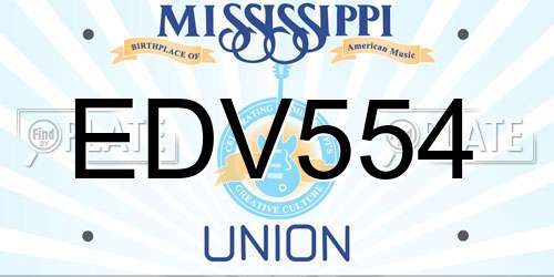 EDV554 Mississippi License Plate