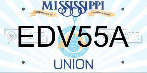 EDV55A Mississippi License Plate