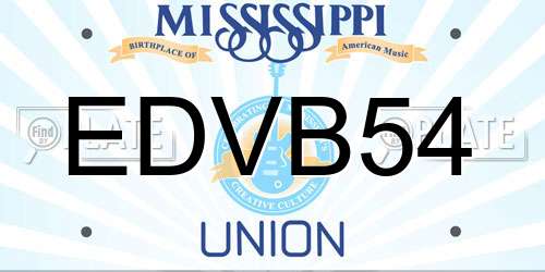 EDVB54 Mississippi License Plate