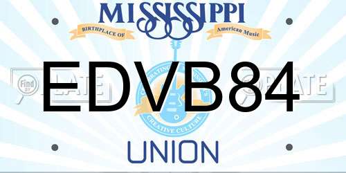 EDVB84 Mississippi License Plate