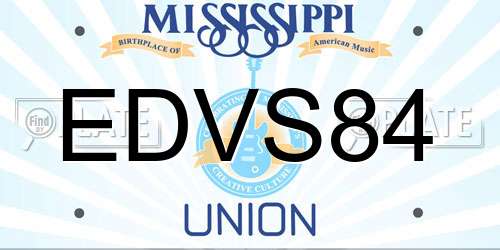 EDVS84 Mississippi License Plate