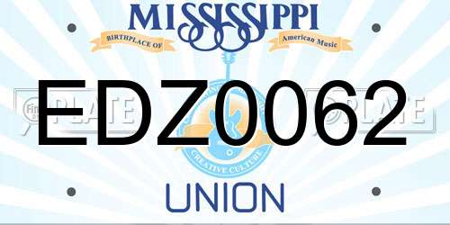 EDZ0062 Mississippi License Plate