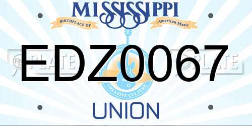EDZ0067 Mississippi License Plate