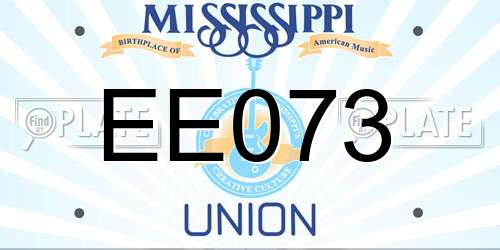 EE073 Mississippi License Plate
