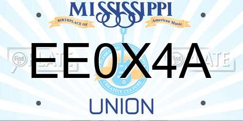 EE0X4A Mississippi License Plate