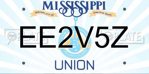 EE2V5Z Mississippi License Plate