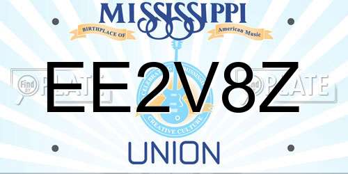 EE2V8Z Mississippi License Plate