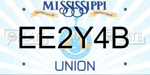 EE2Y4B Mississippi License Plate