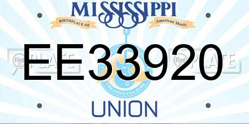 EE33920 Mississippi License Plate