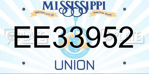 EE33952 Mississippi License Plate