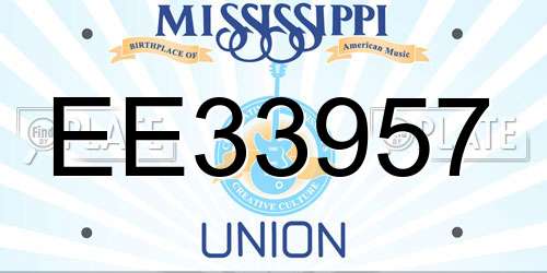 EE33957 Mississippi License Plate