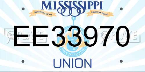 EE33970 Mississippi License Plate