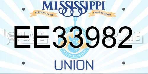 EE33982 Mississippi License Plate