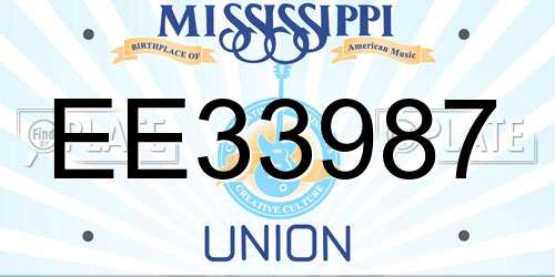 EE33987 Mississippi License Plate