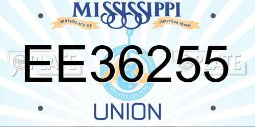 EE36255 Mississippi License Plate