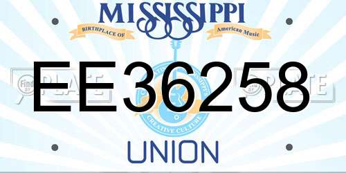 EE36258 Mississippi License Plate