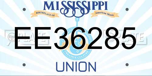 EE36285 Mississippi License Plate