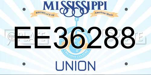EE36288 Mississippi License Plate